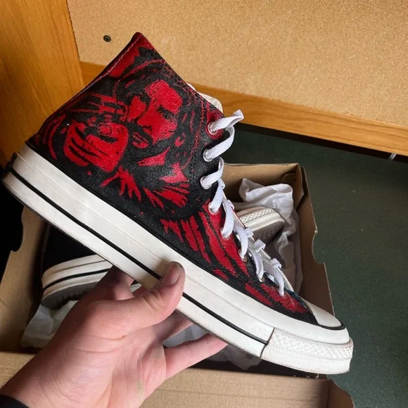 CUSTOM Keanu Reeves John Wick x Neo Matrix Converse Chuck 70 High Size 11.5 - Picture 3 of 9